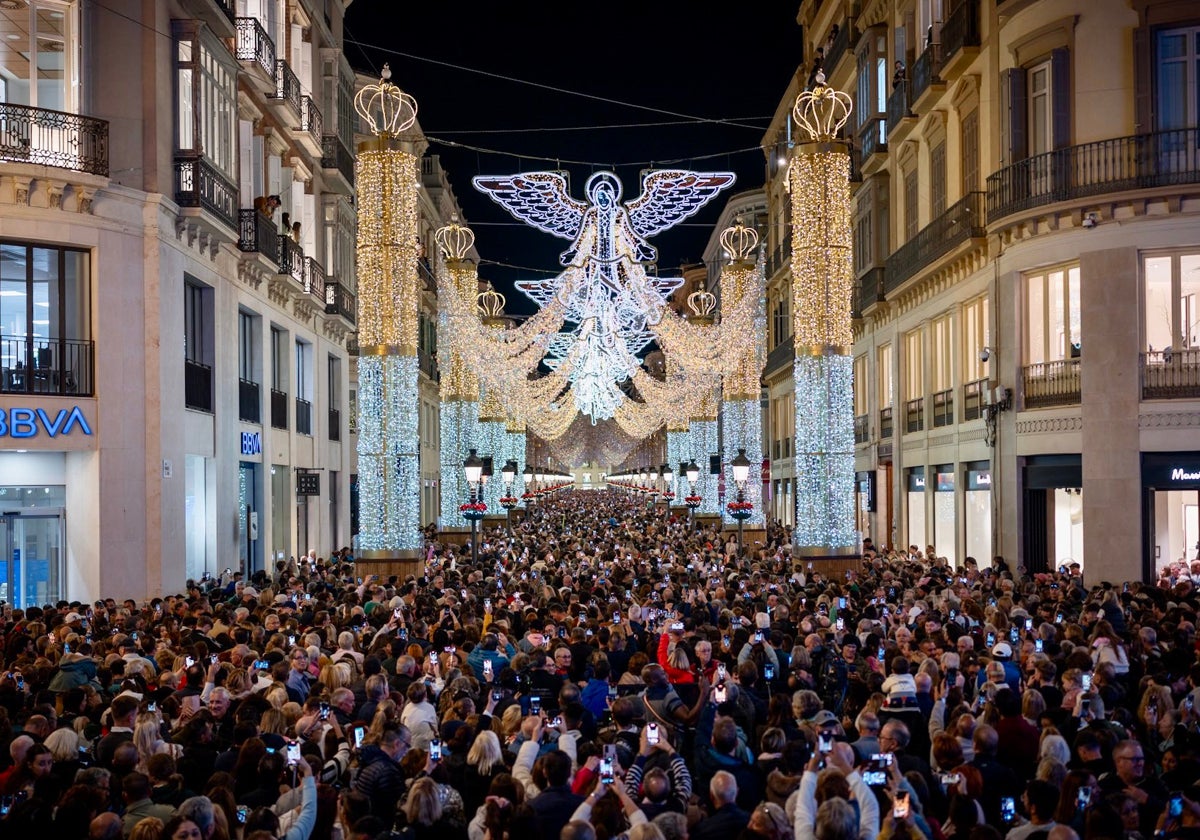 Espectáculo de luces en la calle Larios de Málaga