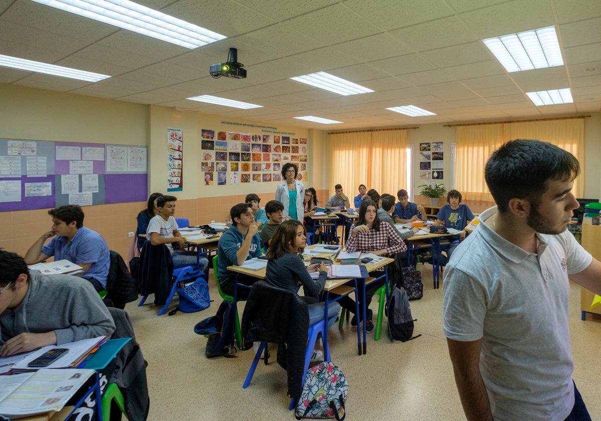 Un grupo de alumnos en un centro educativo soriano en una imagen de archivo