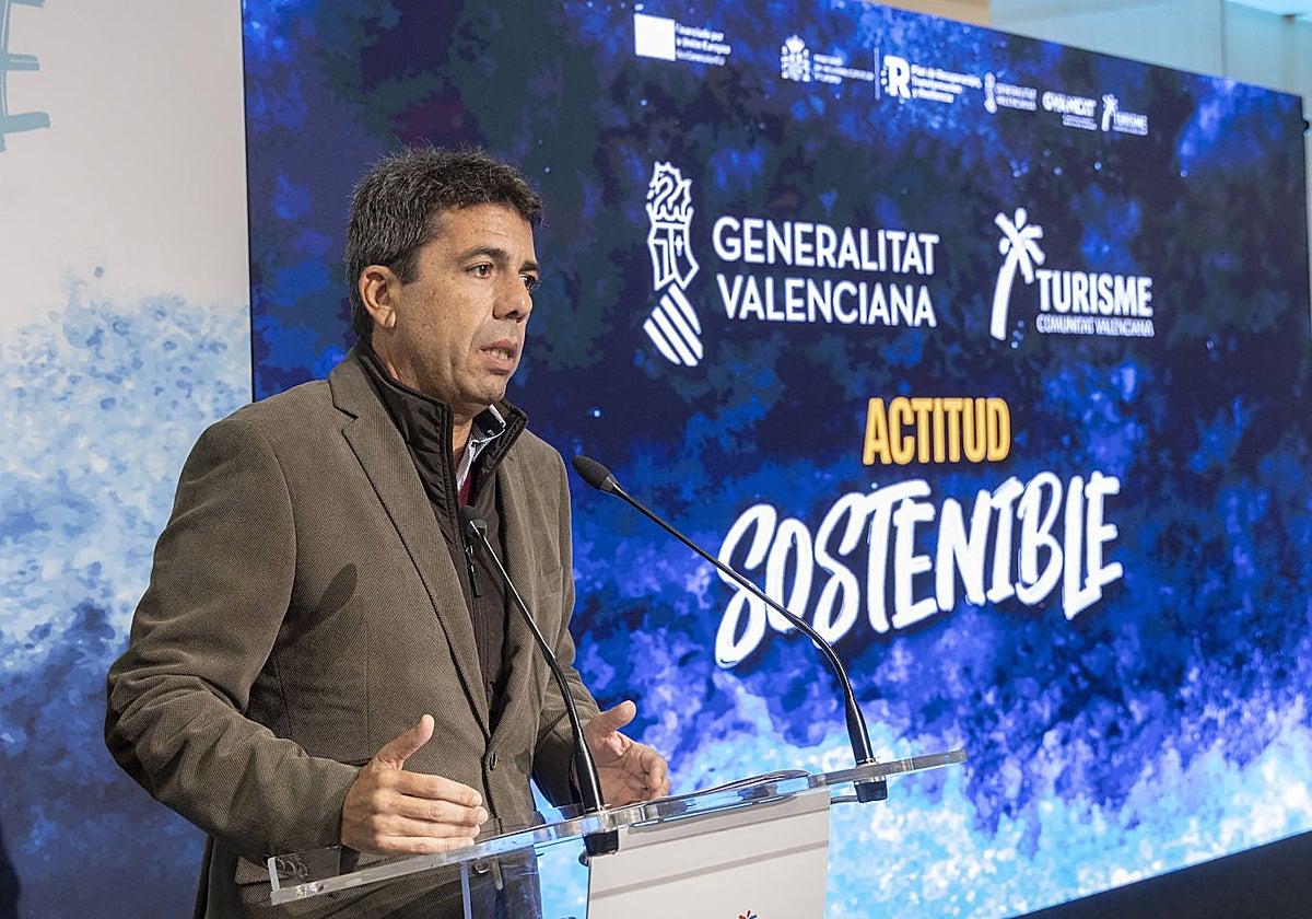 Imagen del presidente de la Generalitat, Carlos Mazón, este martes en Alicante