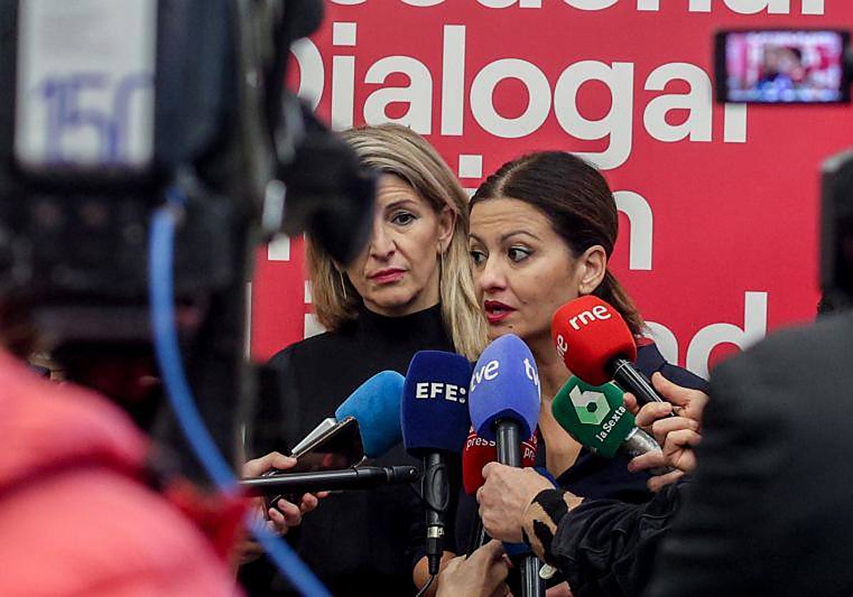 La ministra Sira Rego, con Yolanda Díaz detrás