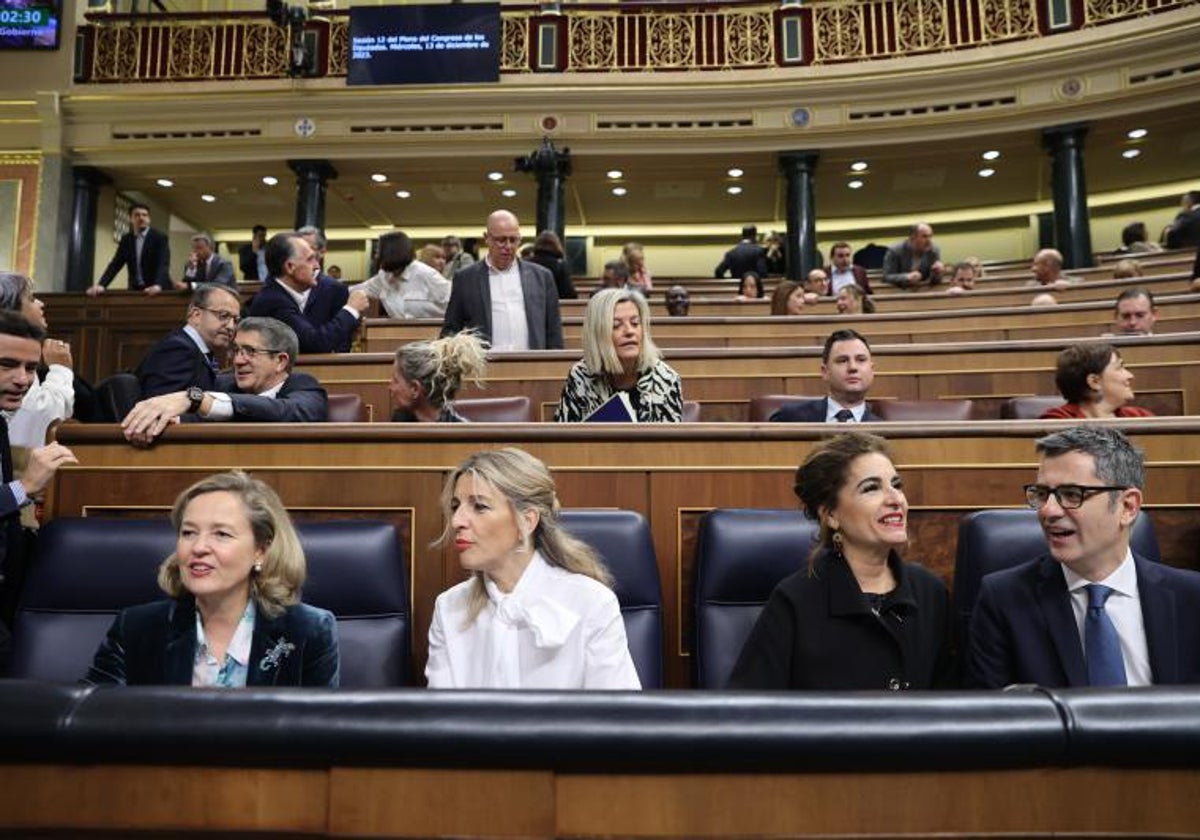 La bancada socialista durante una sesión en la Cámara Baja