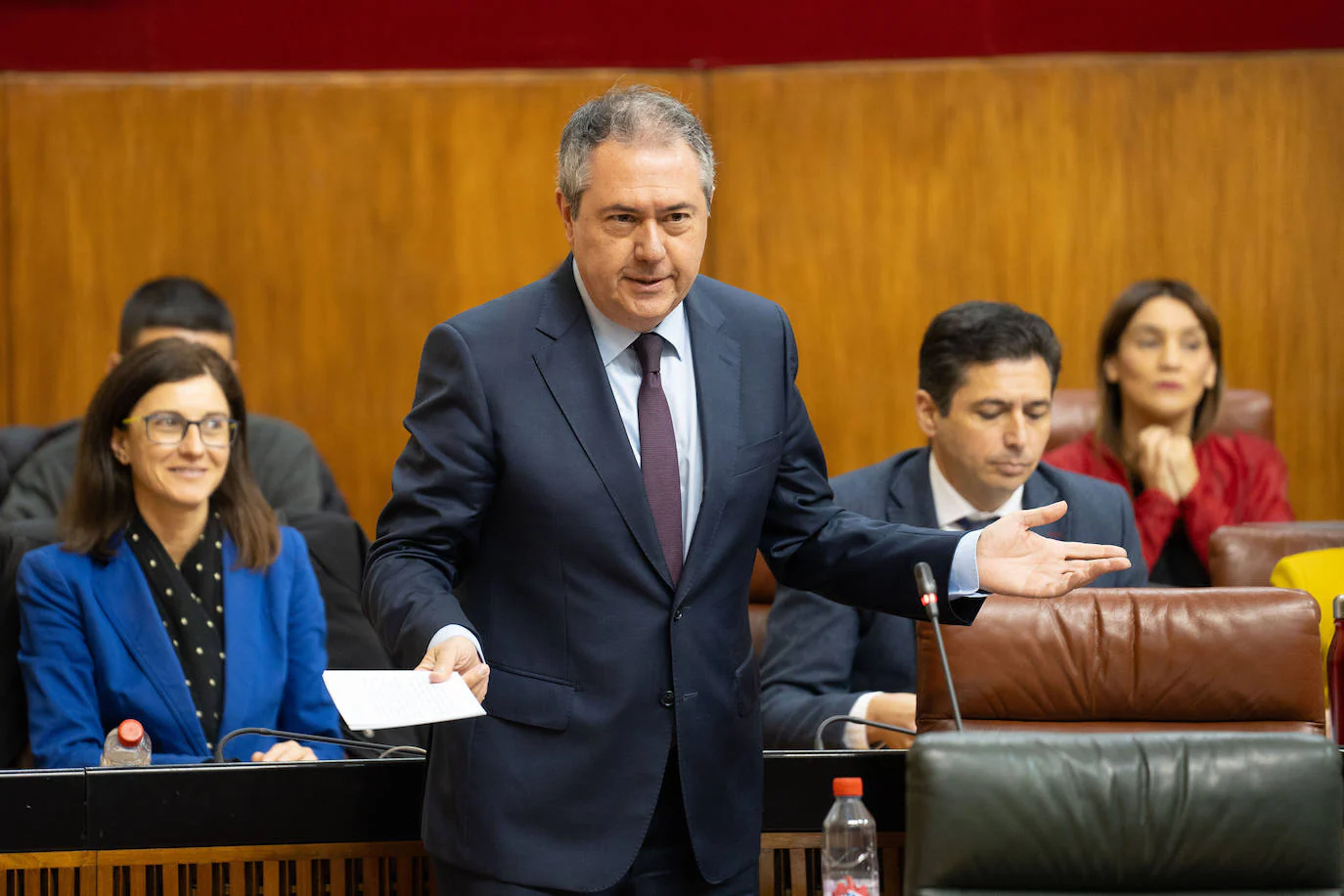 Juan Espadas, portavoz socialista en el Senado, durante una intervención