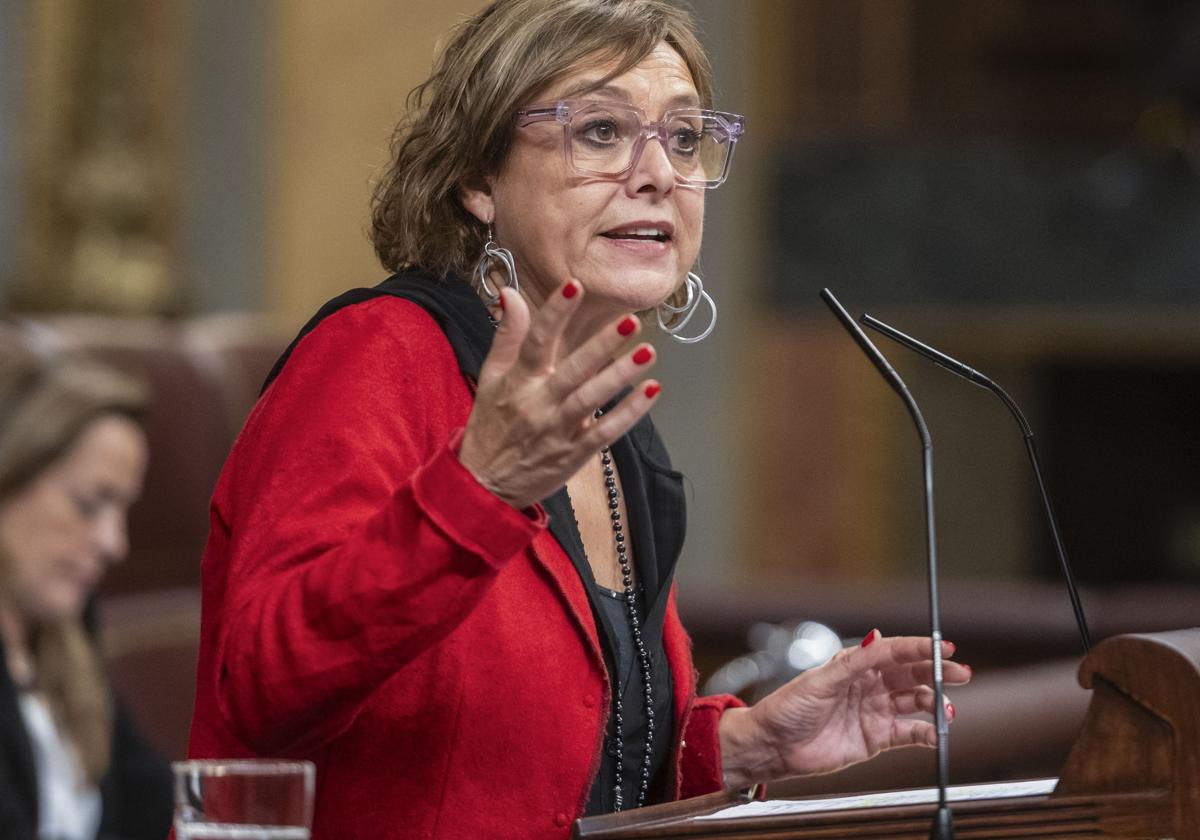 La diputada de ERC, Montserrat Bassa interviene en el pleno del Congreso de los Diputados