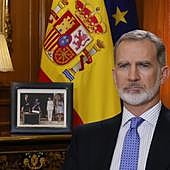 Los detalles del mensaje de Navidad del Rey: el guiño a Leonor en la única imagen del Salón de Audiencias