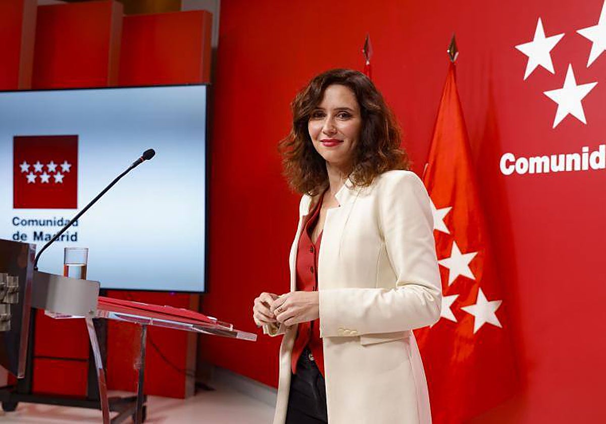 La presidenta de la Comunidad de Madrid, Isabel Díaz Ayuso, en la Real Casa de Correos