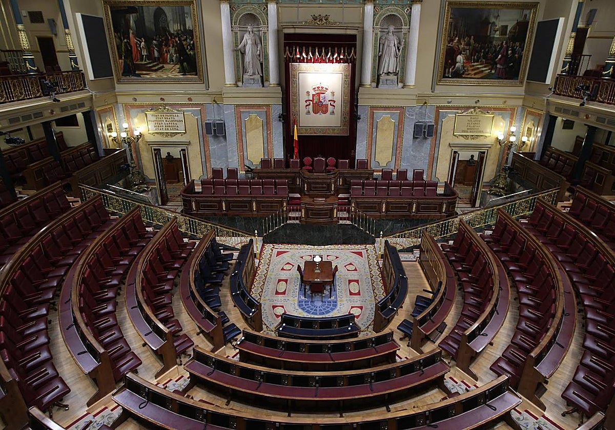 El hemiciclo del Congreso, vacío, el jueves de la semana pasada