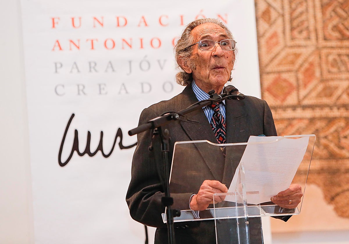 Antonio Gala en un acto de la Fundación que lleva su nombre