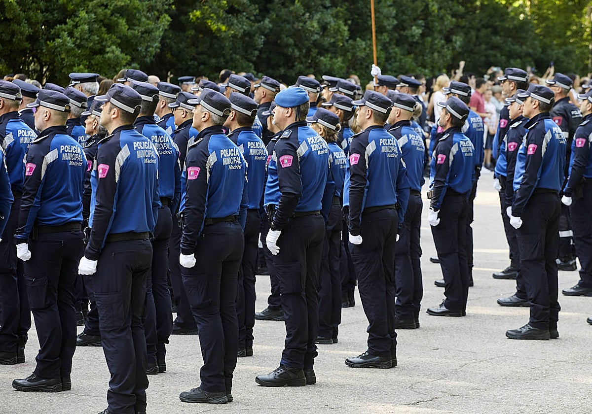 Acto de la Policía Municipal de Madrid en honor del patrón San Juan, en junio de 2023