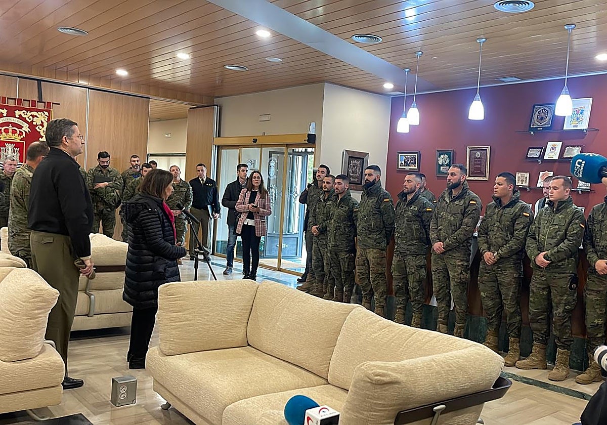 Visita de la ministra de Defensa Margarita Robles a la Base Militar de Cerro Muriano en Córdoba