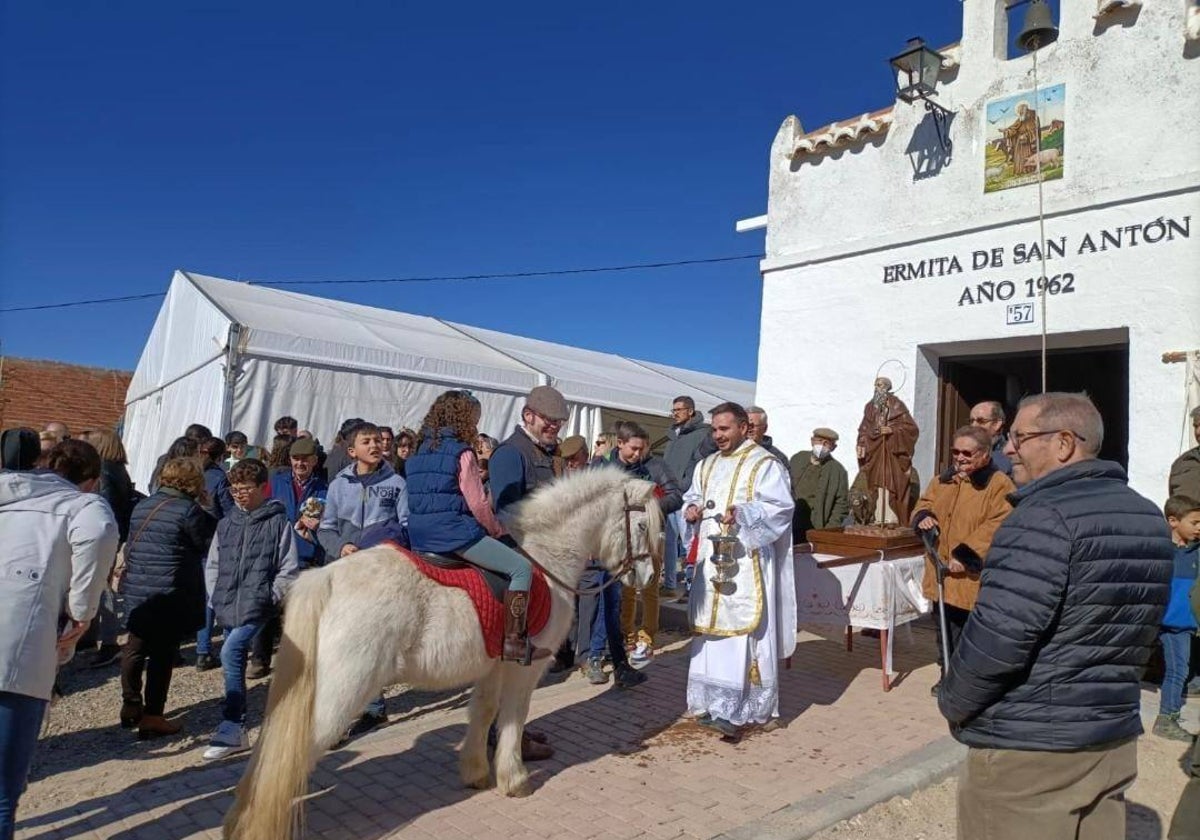 Bendición de animales a la puerta de la ermita