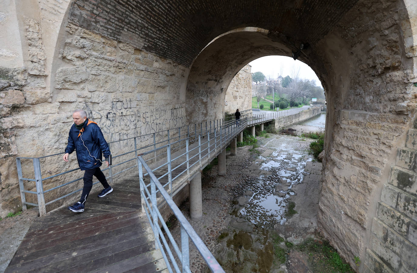 Fotos: la sequía deja bajo mínimos el cauce del río Guadalquivir en Córdoba