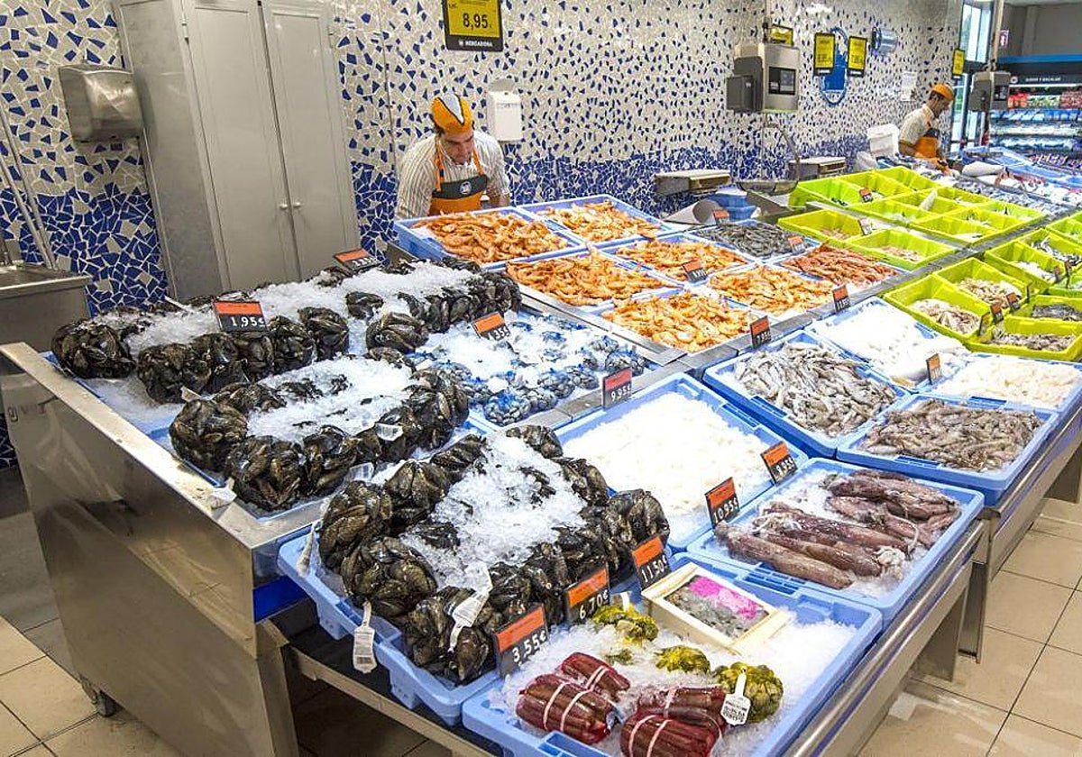 Sección de pescadería de un establecimiento de Mercadona