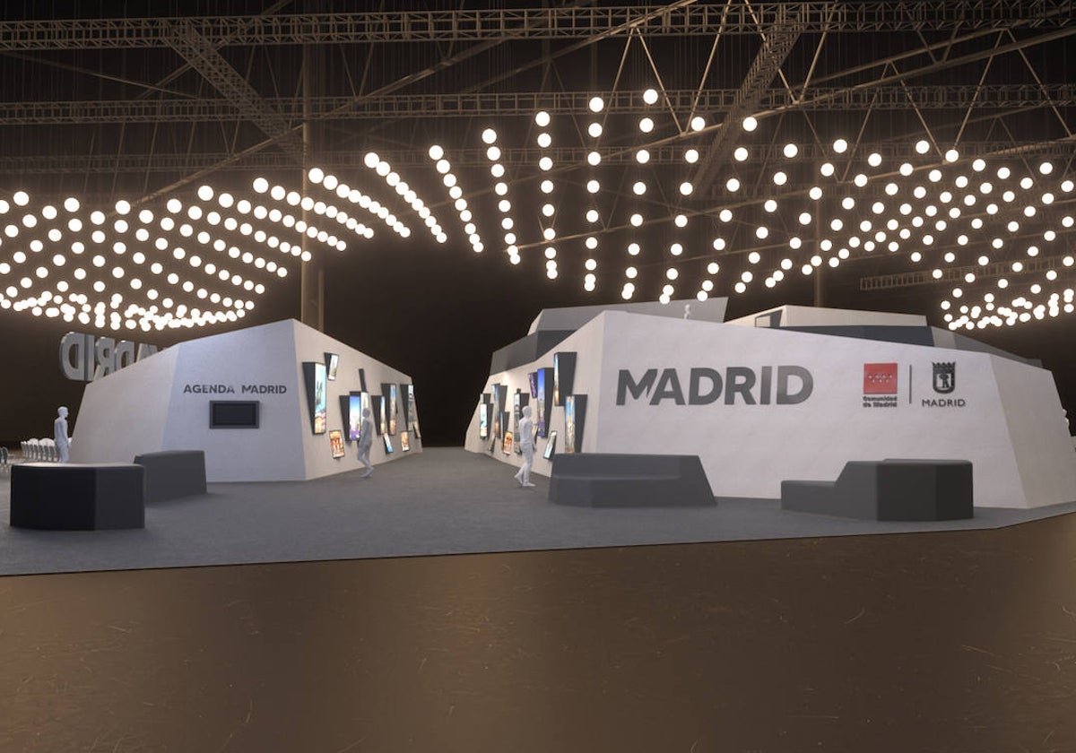 Aspecto del stand de Madrid, Comunidad y Ayuntamiento, en la feria de turismo Fitur