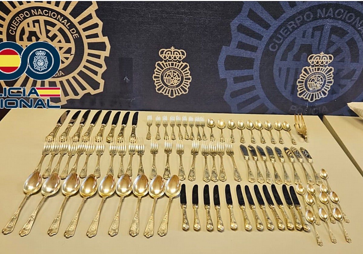 Imagen de la cubertería robada a una pareja de ancianos en Elche