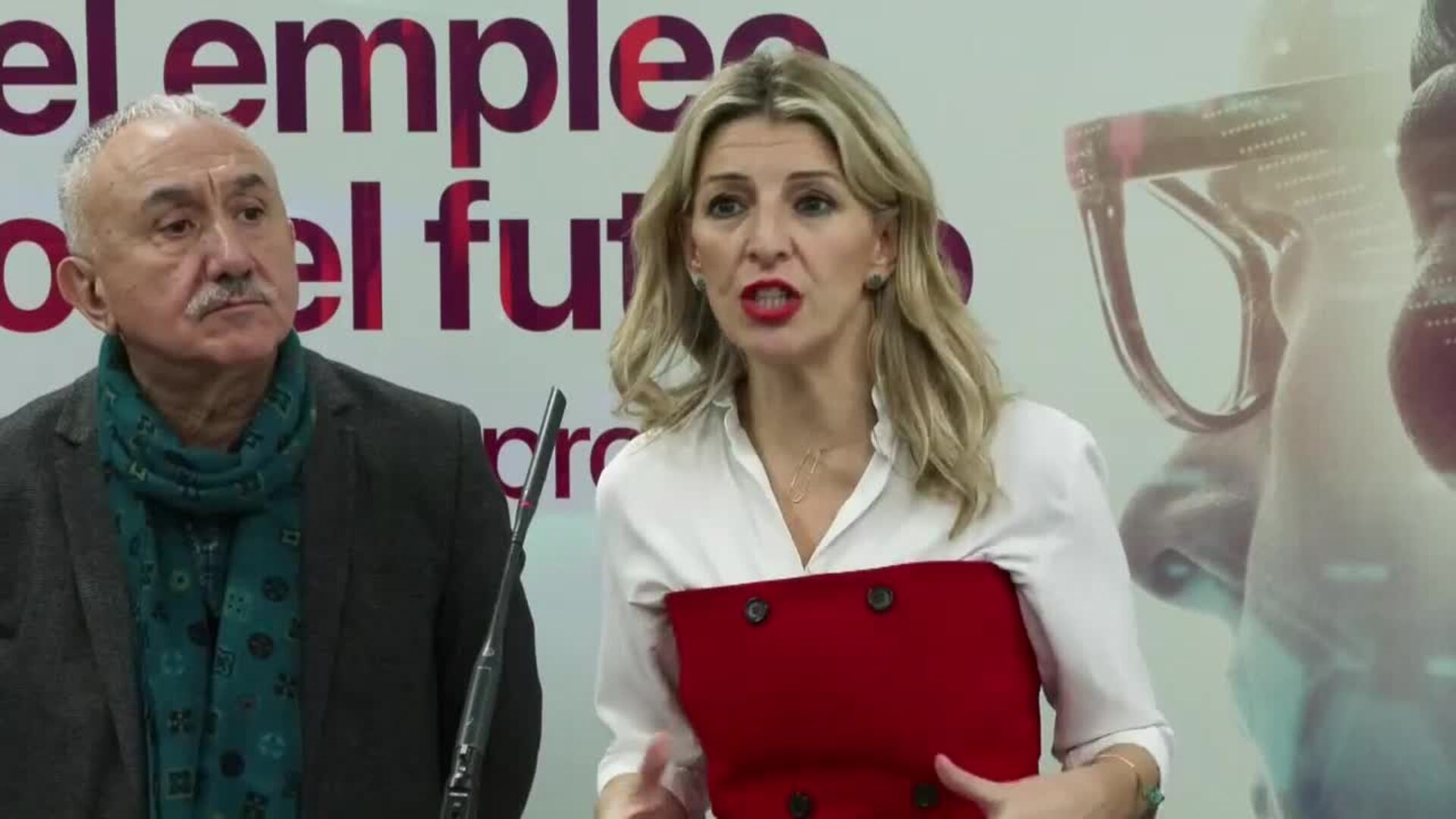 Yolanda Díaz sugiere una mayor carga fiscal para los elevados salarios de los altos ejecutivos