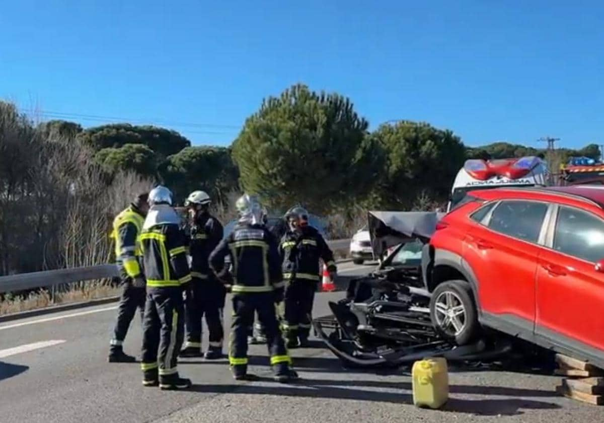 Un accidente múltiple provoca nueve kilómetros de retención en la A-5 a la altura de Navalcarnero