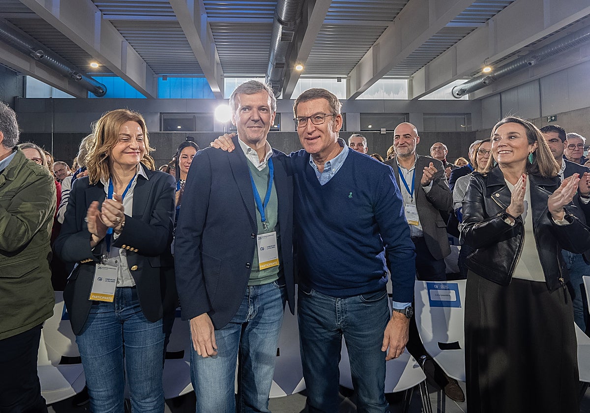 Rueda, Feijóo y Gamarra, al comienzo de la sesión de la interparlamentaria de este domingo