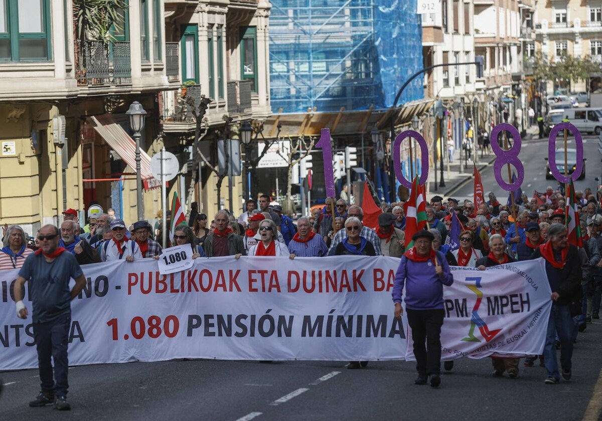 Imagen de archivo de una de las manifestaciones que ha tenido lugar en Bilbao este año