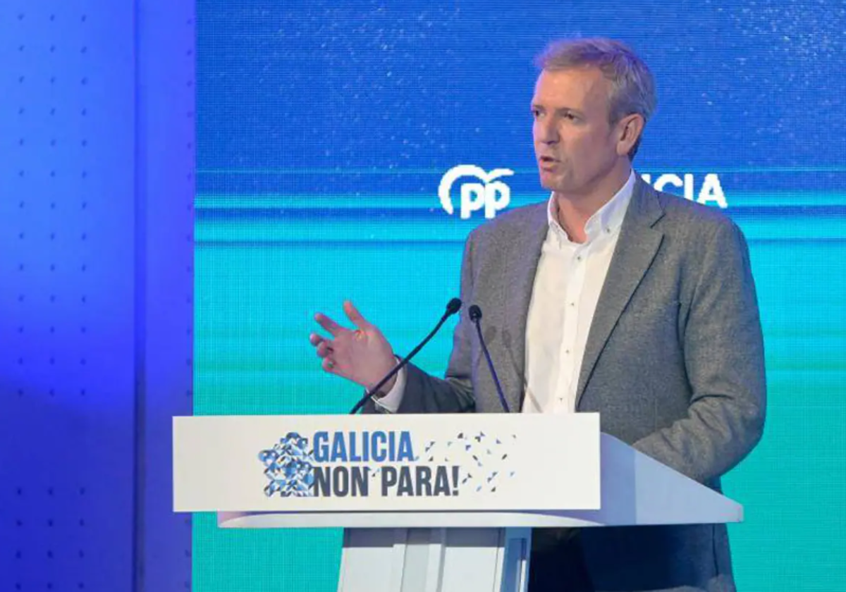 Alfonso Rueda en un acto electoral el pasado 14 de enero