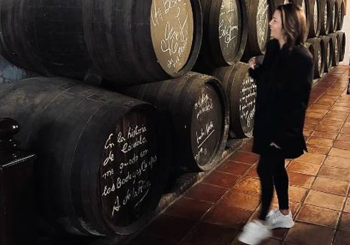 Eva Longoria, durante su estancia en Bodegas Campos