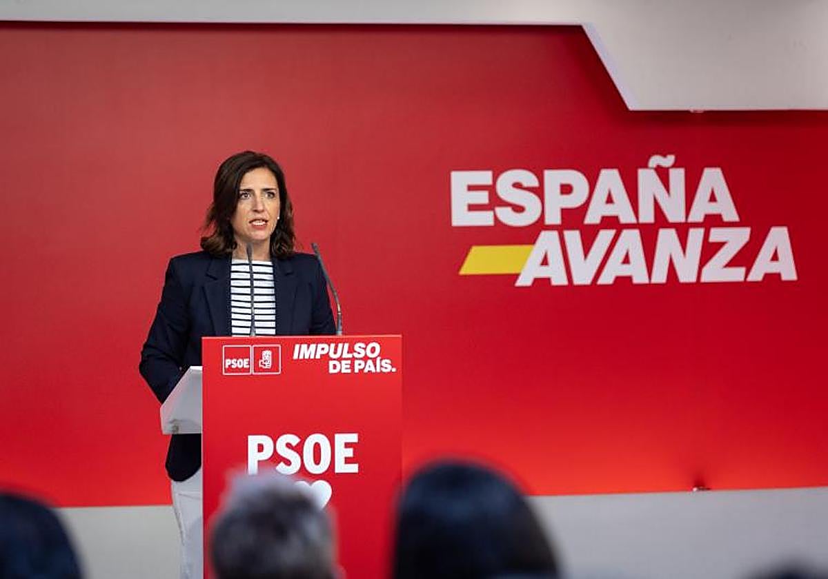 La portavoz del PSOE, Esther Peña, en Ferraz
