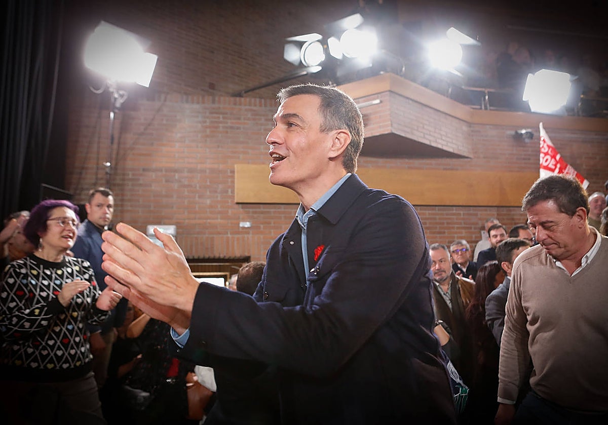 Pedro Sánchez, durante un mitin del PSOE este sábado en Lugo