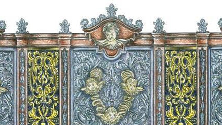 Boceto de la bambalina frontal del palio