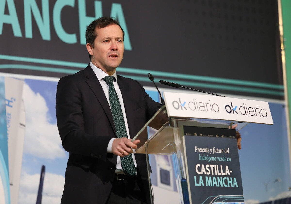 El alcalde de Toledo, Carlos Velázquez, durante su intervención