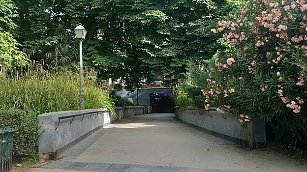 Imagen antes - El futuro acceso al túnel desde el parque del Retiro
