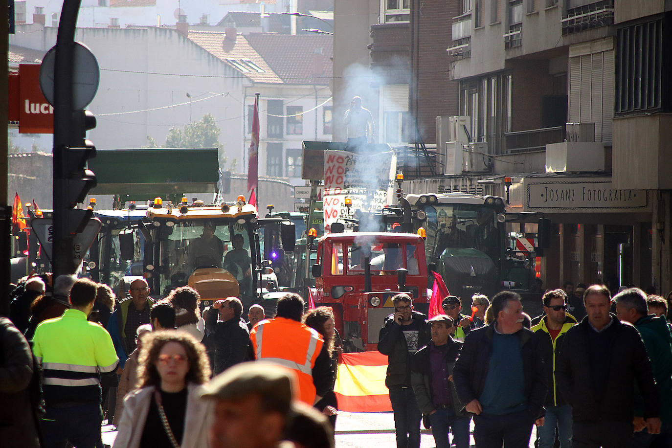 Los agricultores llegando a León capital