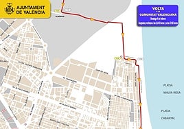 Calles cortadas y cambios en líneas de la EMT en Valencia el domingo 4 de febrero por la Vuelta Ciclista CV