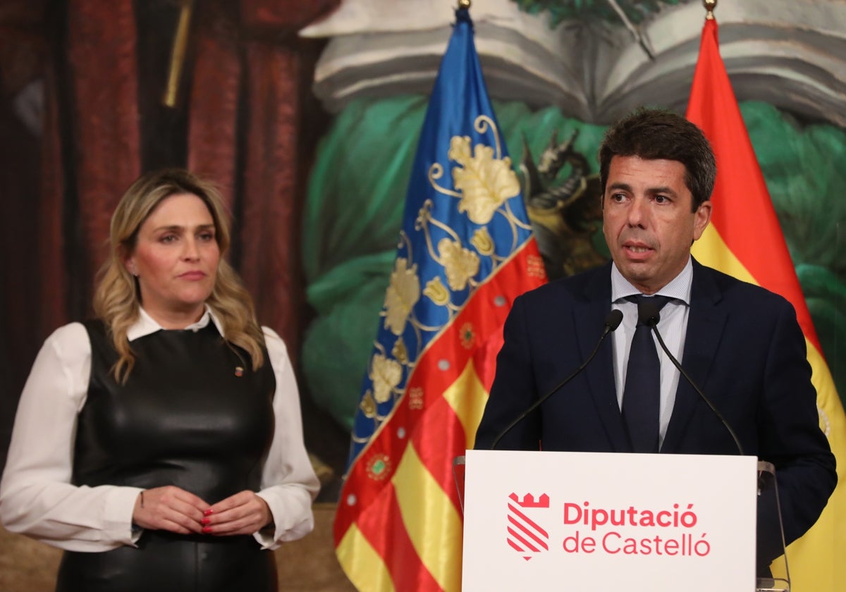 El presidente de la Generalitat, Carlos Mazón, y la presidenta de la Diputación de Castellón, Marta Barrachina