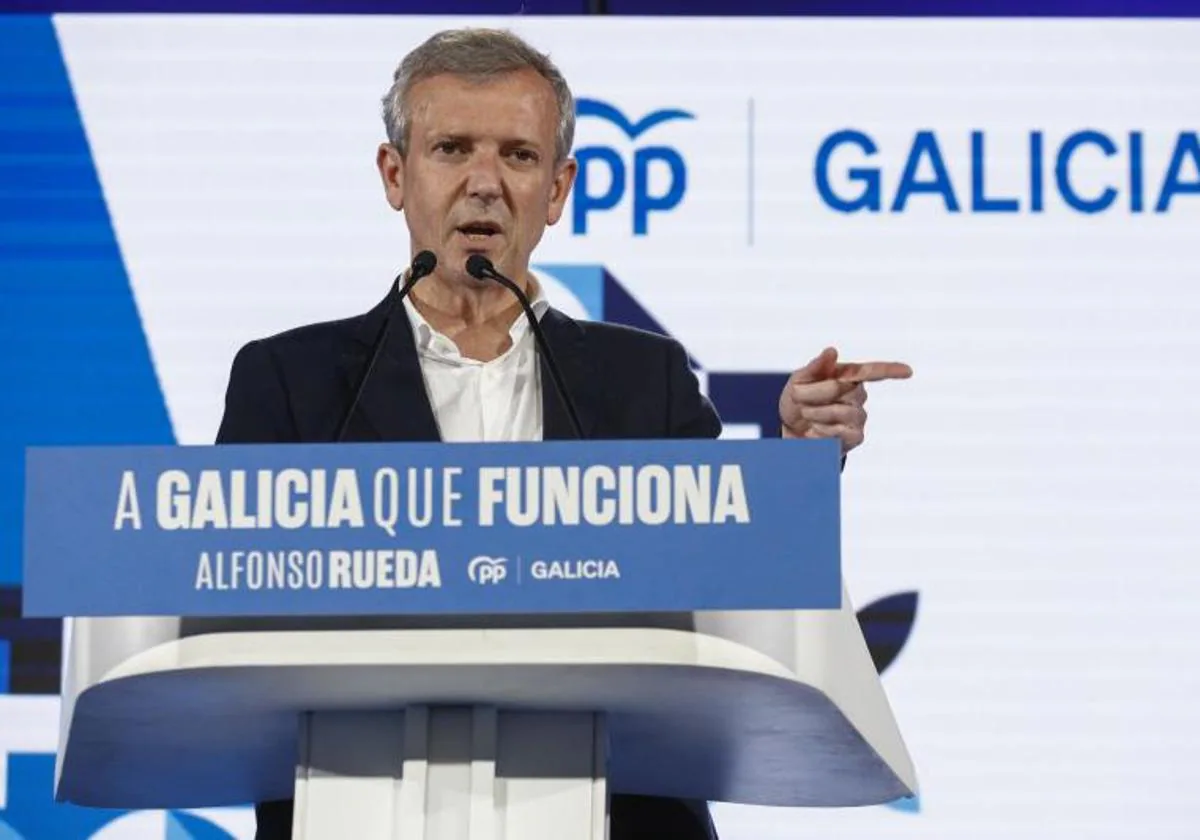 El presidente de la Xunta de Galicia y candidato del PP, Alfonso Rueda