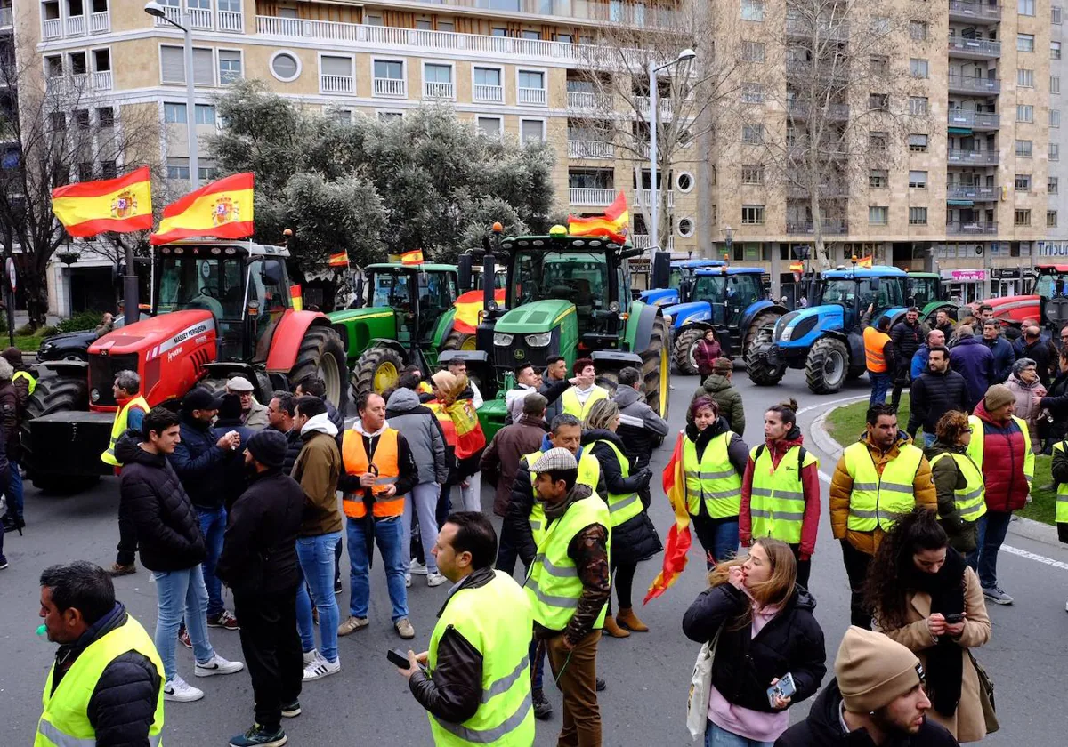 Concentración convocada de manera oficial por las organizaciones agrarias en Salamanca