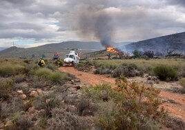 La borrasca Karlotta complica la extinción de un gran incendio forestal en Almería
