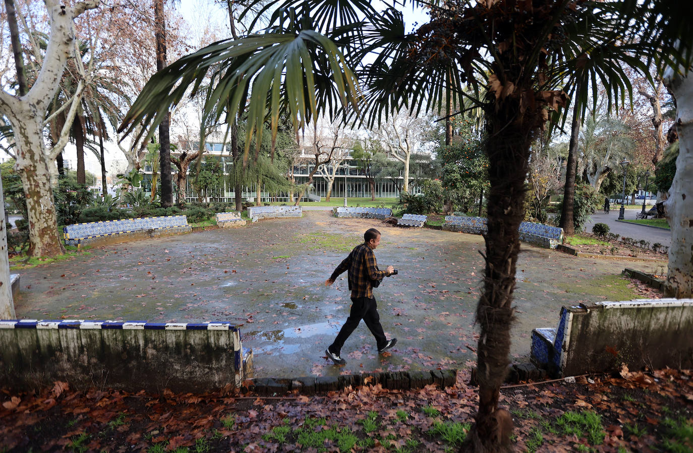 Fotos: el deterioro de los bancos de azulejos de los Jardines de los Patos en Córdoba