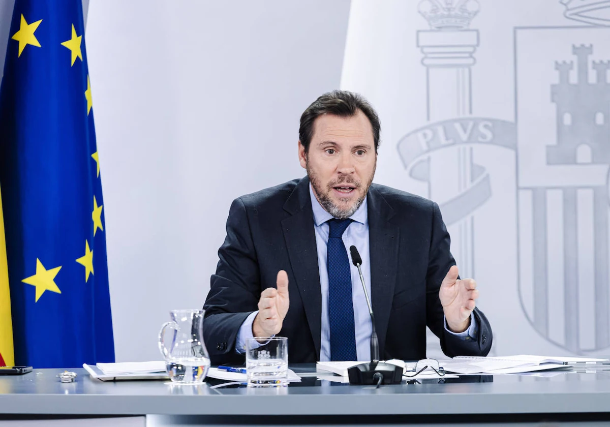 El ministro Óscar Puente, durante la rueda de prensa posterior al Consejo de Ministros