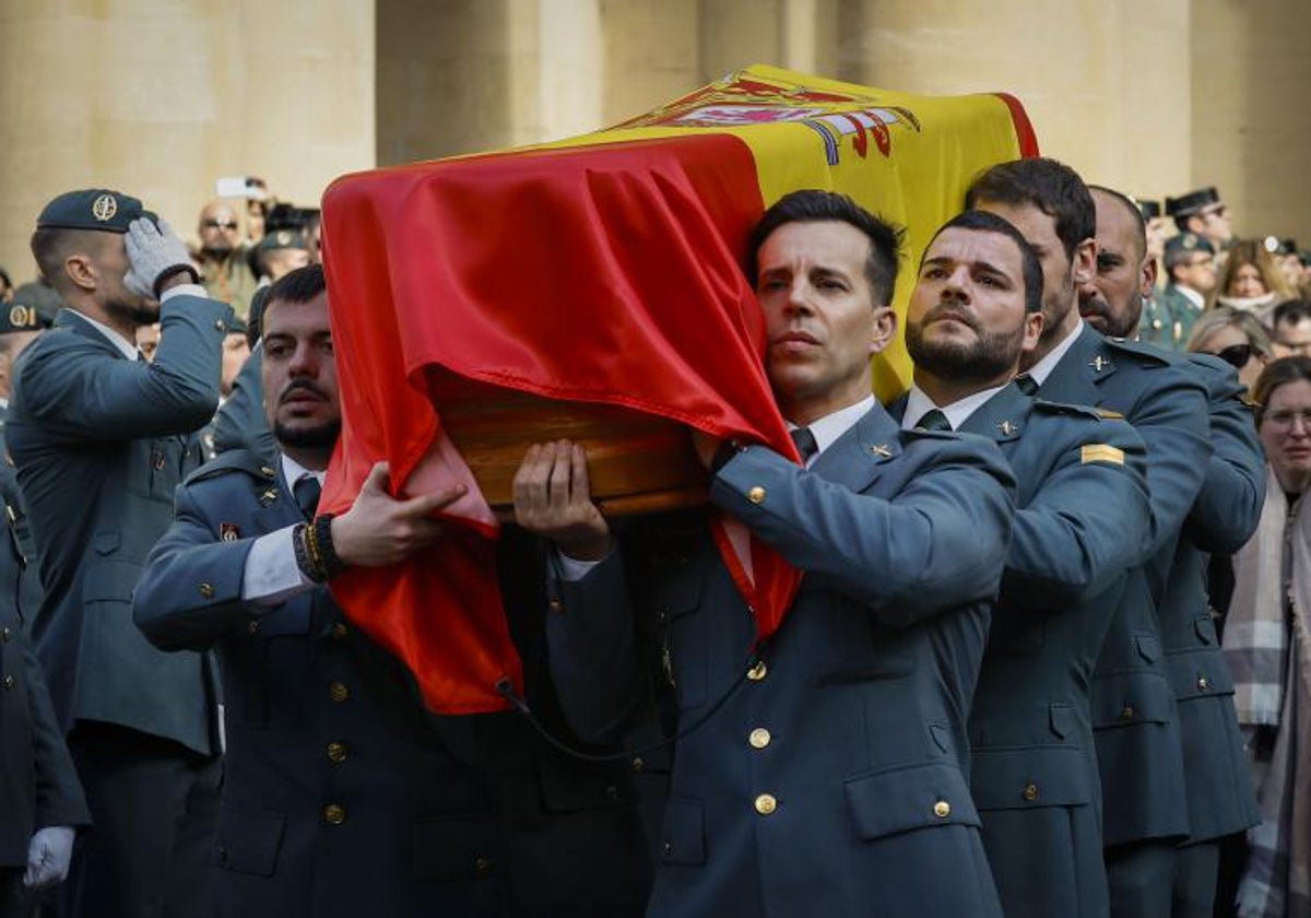 Funeral de uno de los dos guardias civiles fallecidos en Barbate (Cádiz)