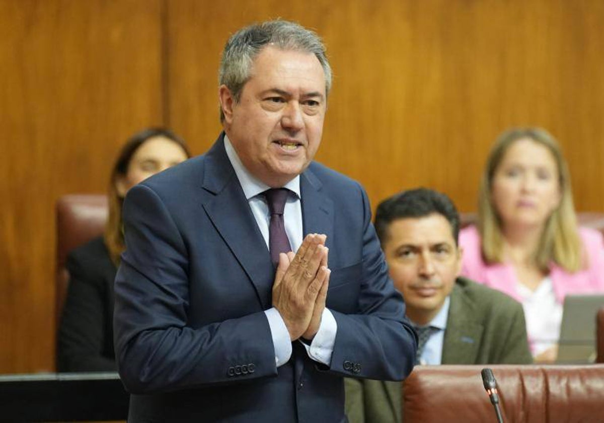 Juan Espadas, en el Parlamento andaluz