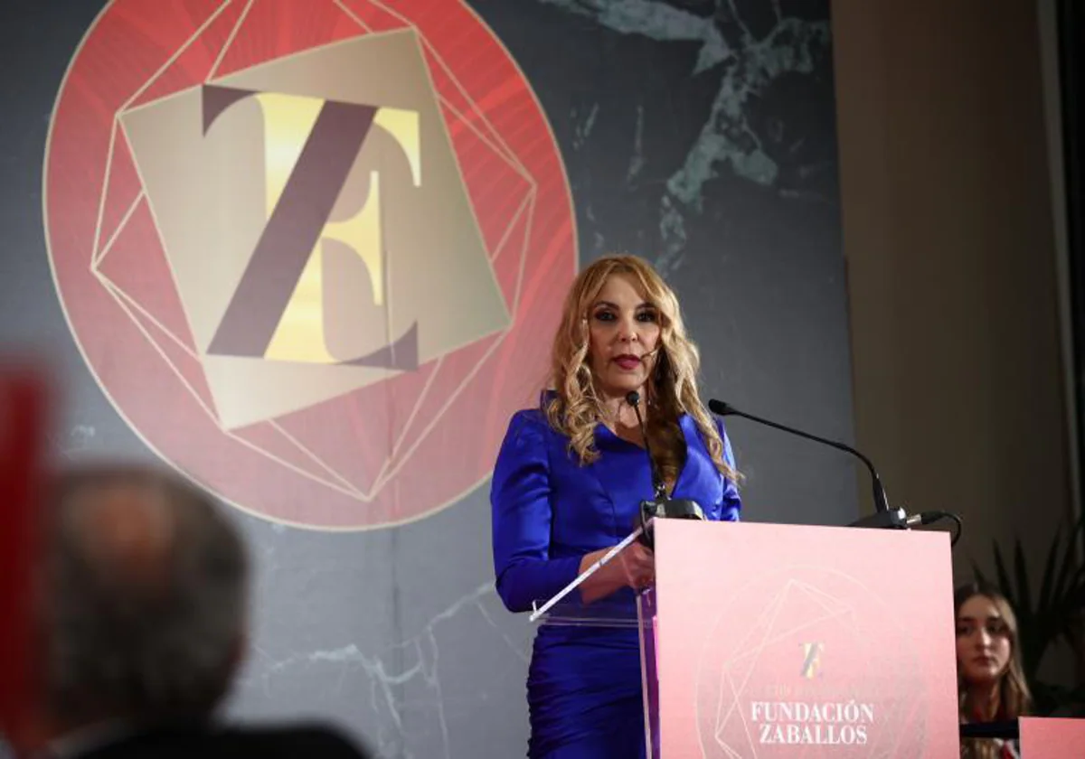 La presidenta de la Fundación Zaballos, durante la entrega de premios este viernes