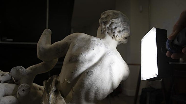 Los detalles en la espalda de Yolao, el sobrino de Hércules