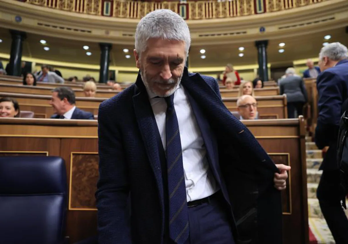 El ministro del Interior, Fernando Grande-Marlaska, en el Congreso de los Diputados