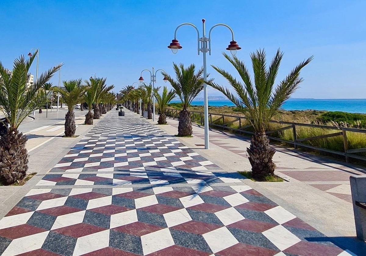 Paseo en la zona de los Arenales del Sol, en Elche, donde fue capturado el fugitivo italiano.