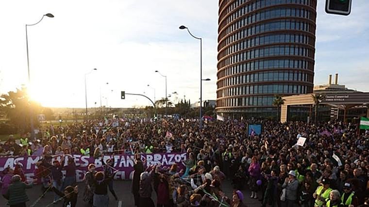 Uno de los momentos de la manifestación en Sevilla en 2023