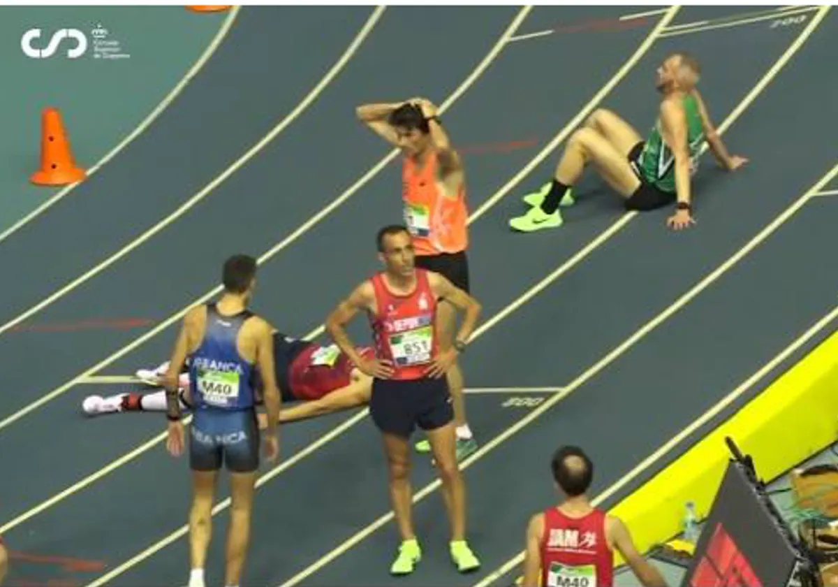 Pedro Vega, en San Sebastián, tras terminar la carrera