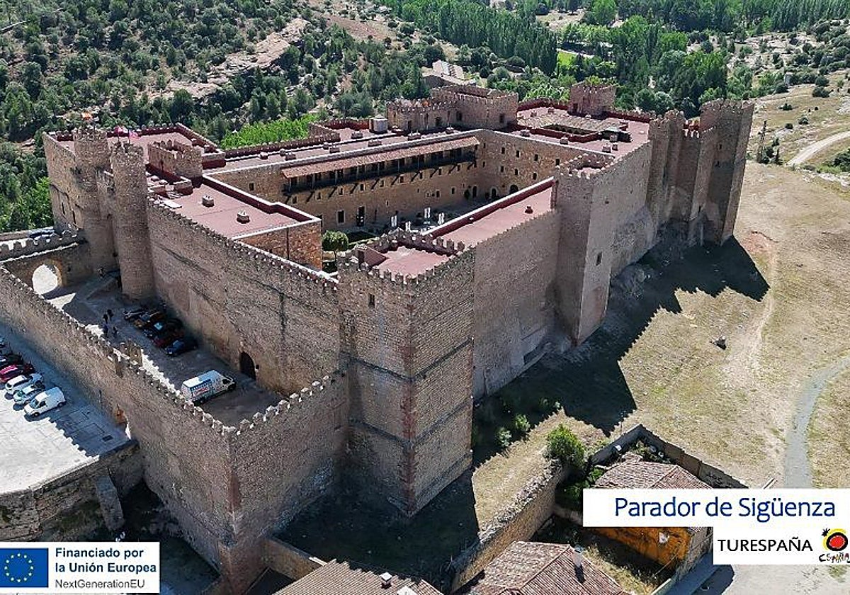 Imagen aérea del parador de Sigüenza