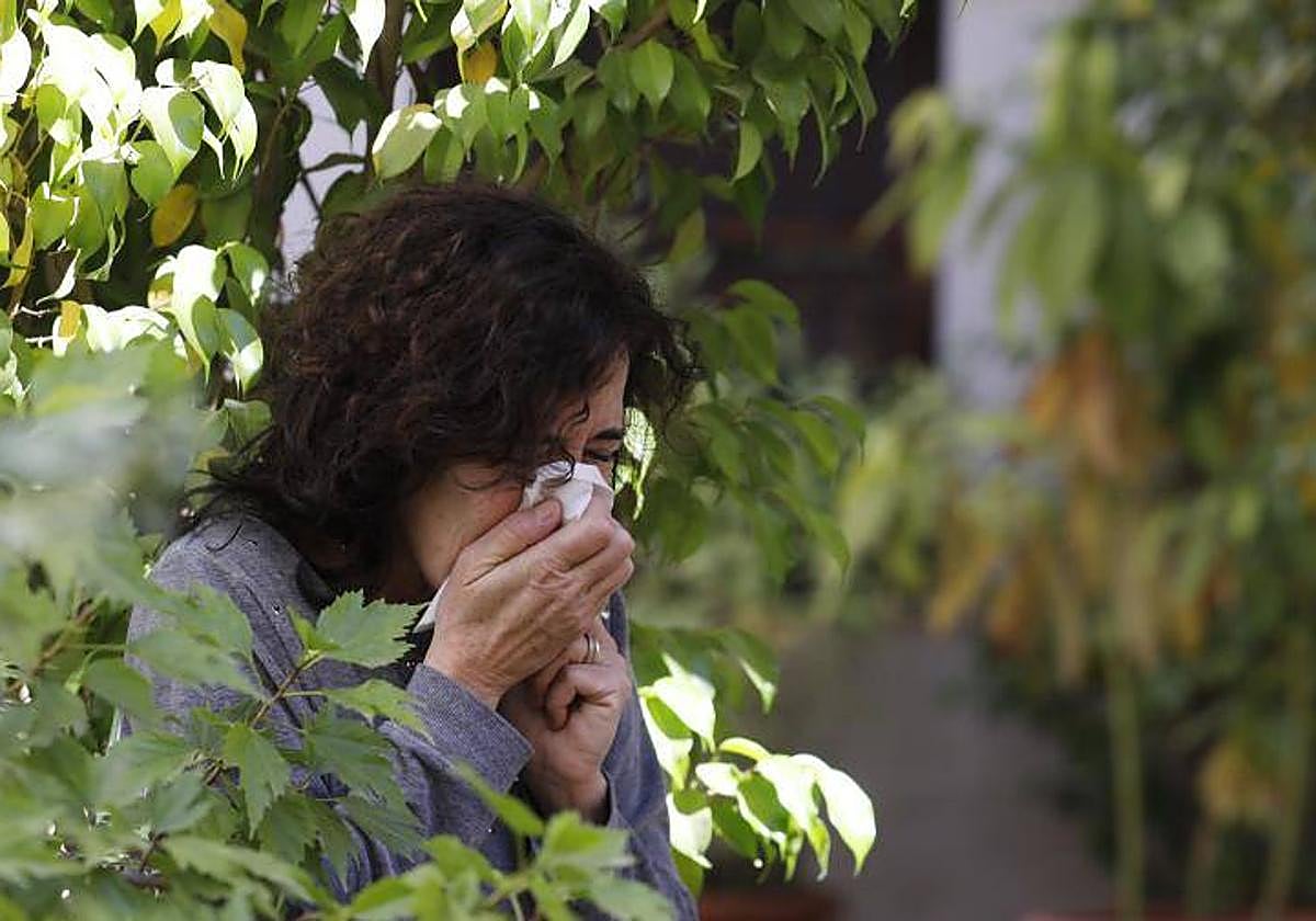 Una mujer sufre los síntomas de la alergia en Córdoba