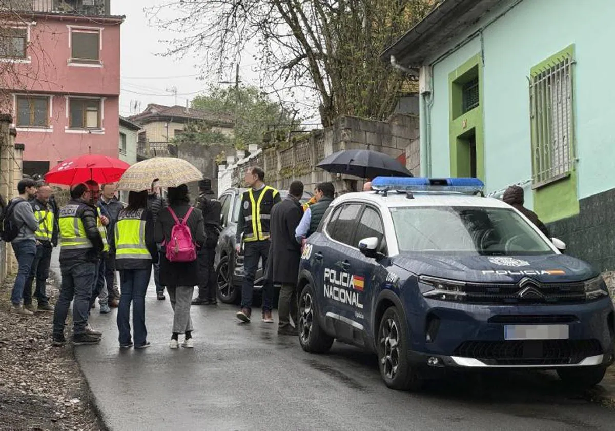 Domicilio donde se produjo el crimen, en La Felguera, Asturias