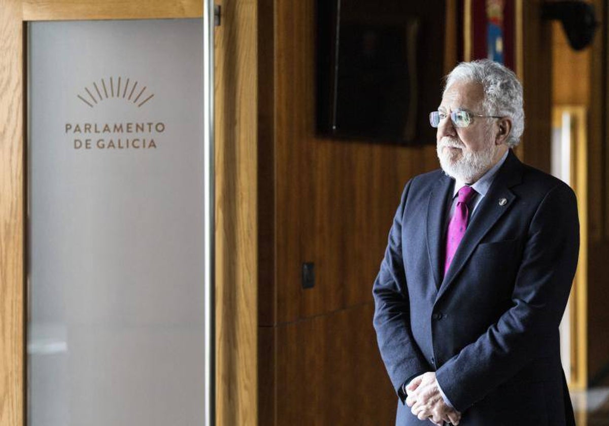 Miguel Santalices, el pasado miércoles en el Parlamento de Galicia