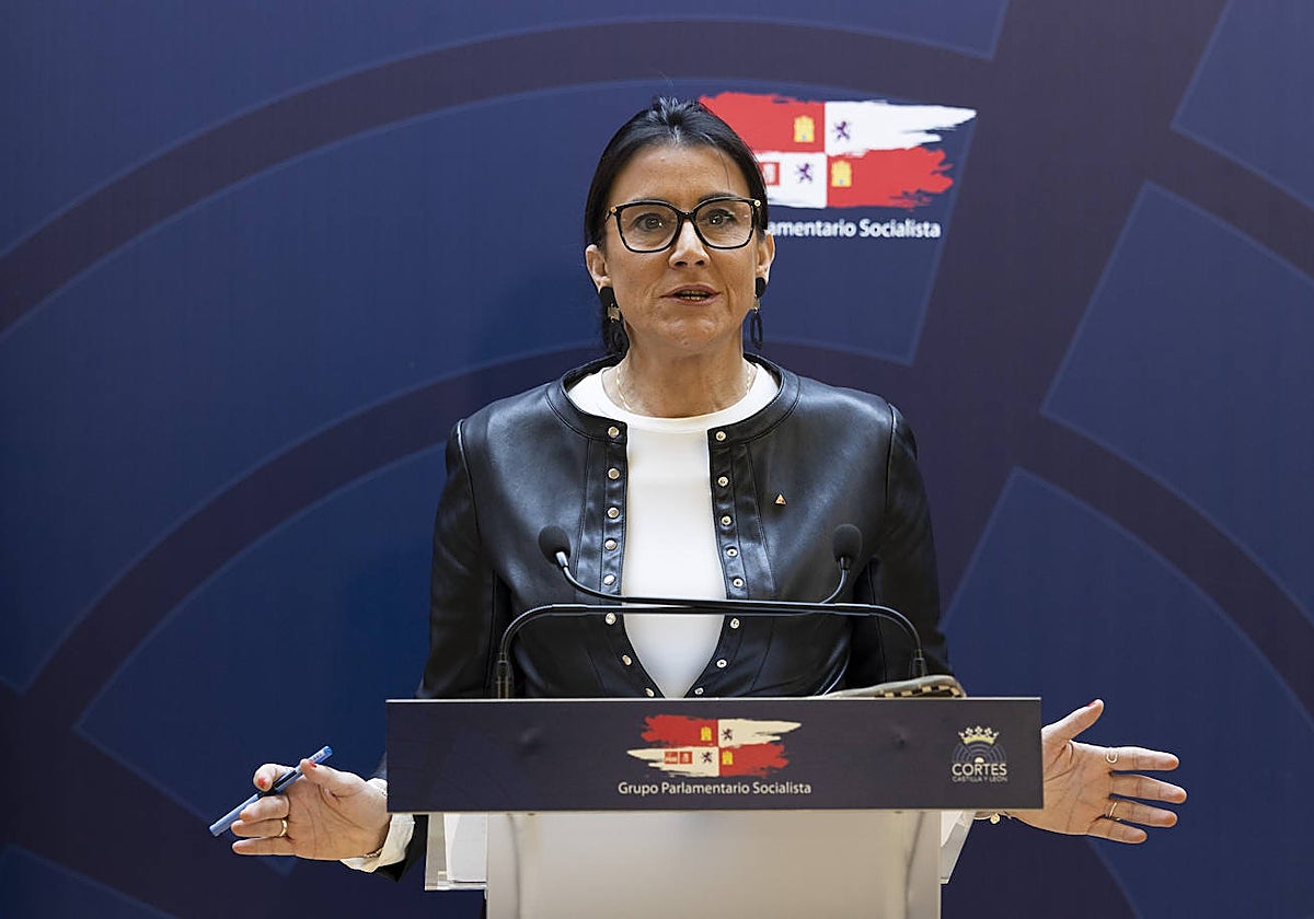 La socialista Ana Sánchez, durante la rueda de prensa ofrecida este viernes